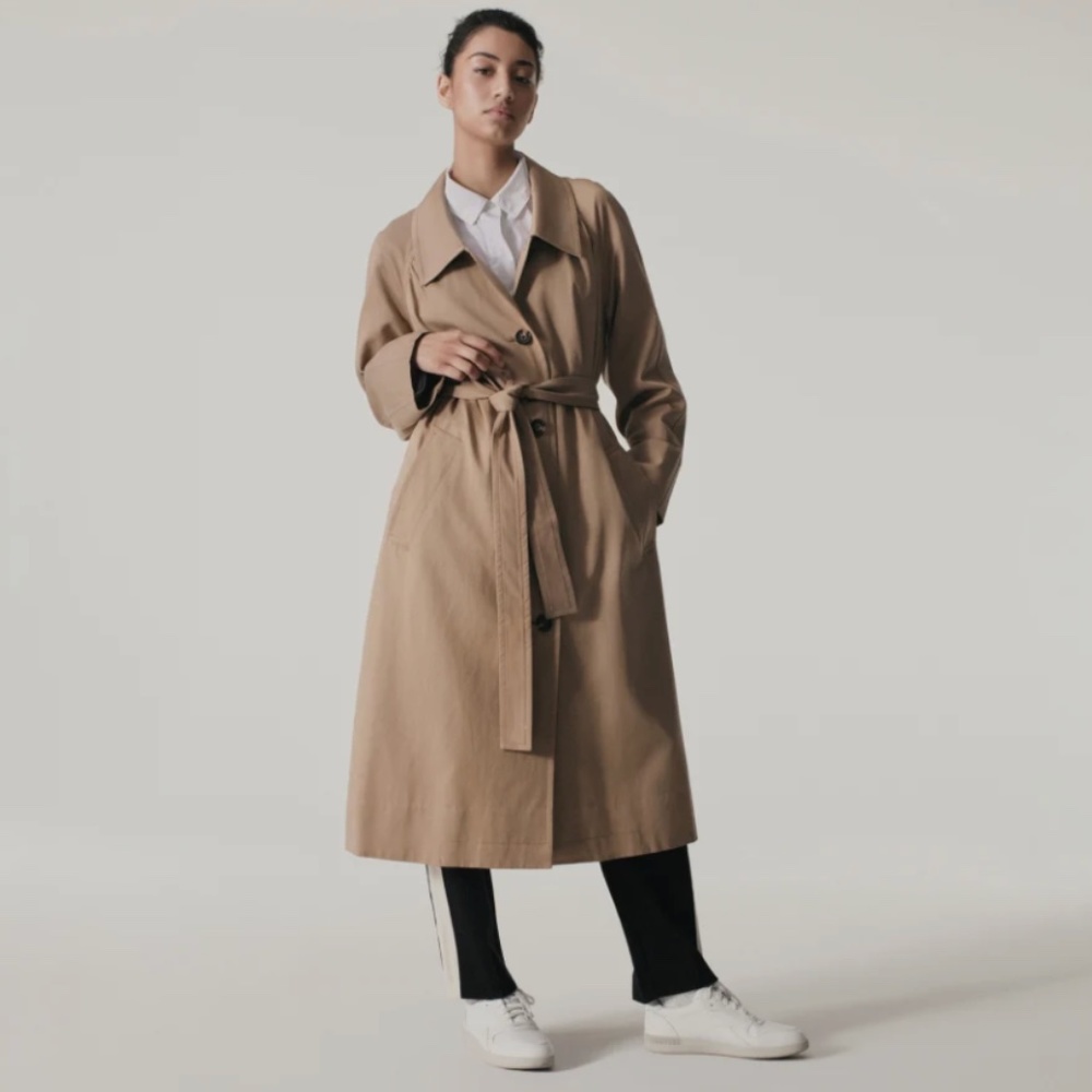 NWT Everlane Women's Gathered Drape Trench in Ash Brown